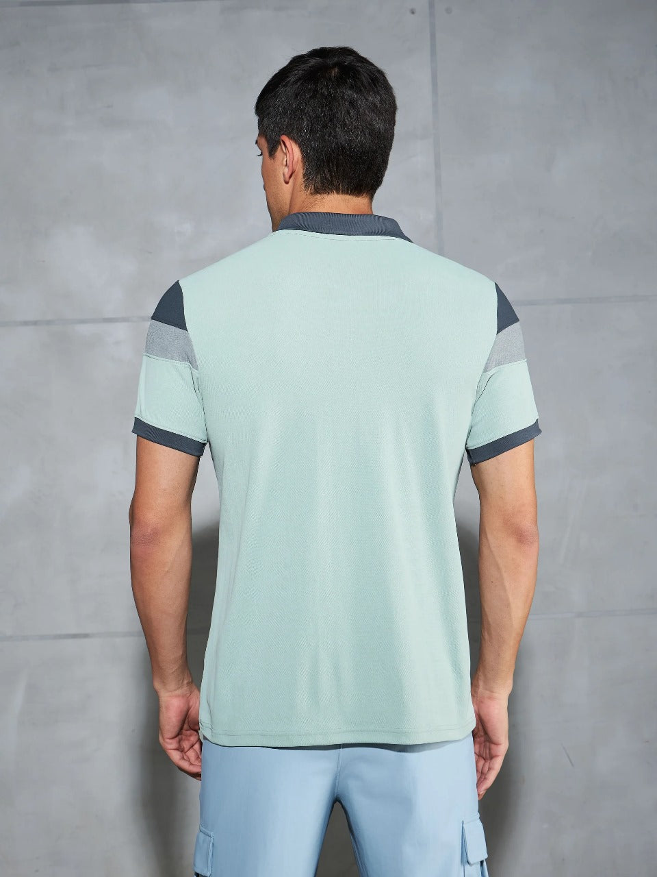 TechnoSport Polo Neck Half Sleeve Dry Fit T Shirt for Men P-772 (Aqua Grey)