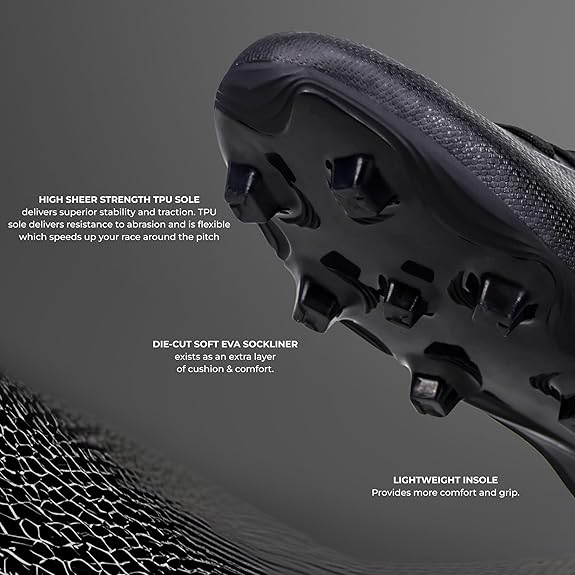 Nivia Carbonite 7.0 Football Shoes for Men (Black)