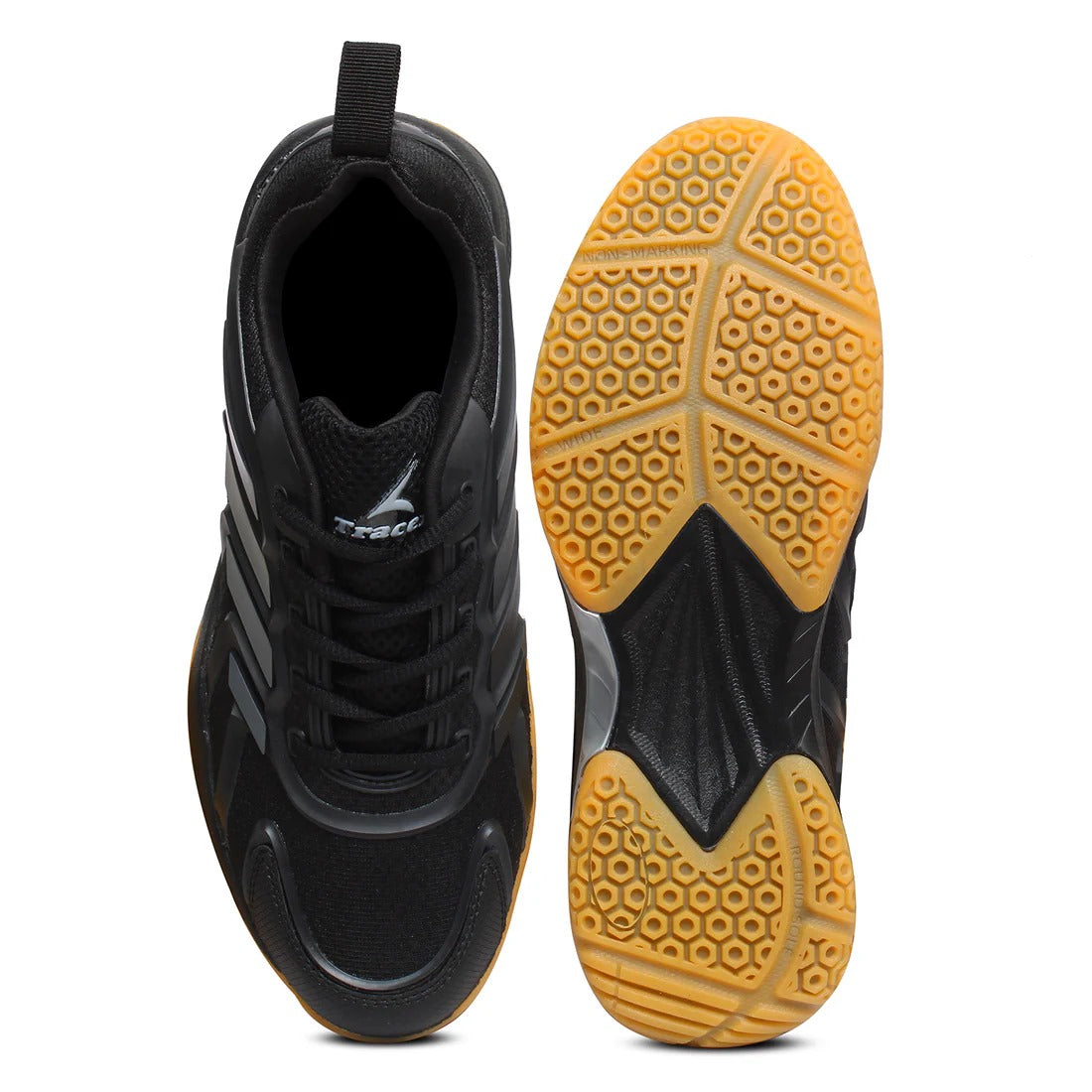 Tracer Crusade 2171 Pro Tennis, Badminton Sports Shoe For Men (Black)