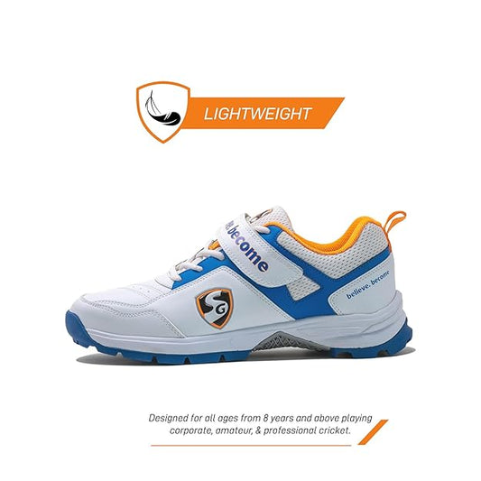 SG Century 6.0 Cricket Shoes (White/Blue)