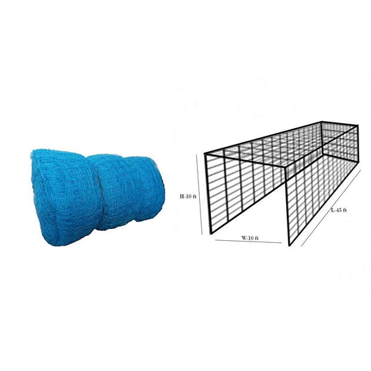 Jalandhar Style 100 Feet X 10 Feet with Roof Nylon Cricket Practice NET (Blue)