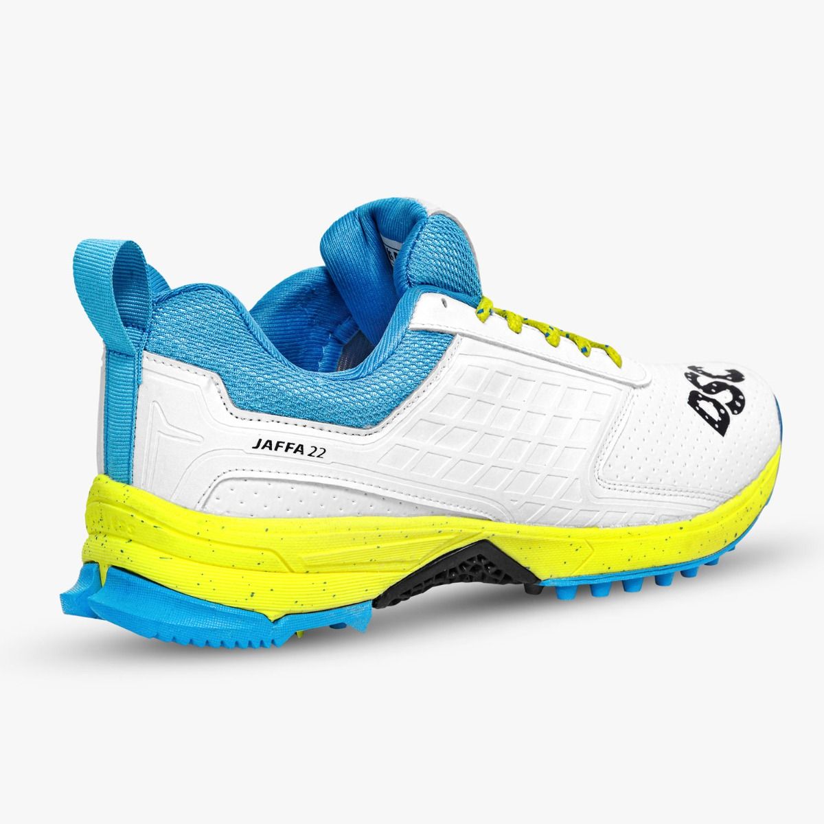 DSC Jaffa 22 Cricket Shoes - White/Blue/Yellow