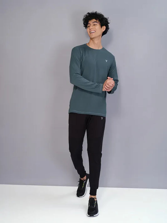 TechnoSport Crew Neck Full Sleeve Dry Fit T Shirt for Men OR-17 (Hunter Green)