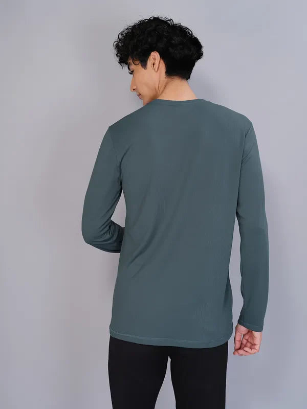 TechnoSport Crew Neck Full Sleeve Dry Fit T Shirt for Men OR-17 (Hunter Green)