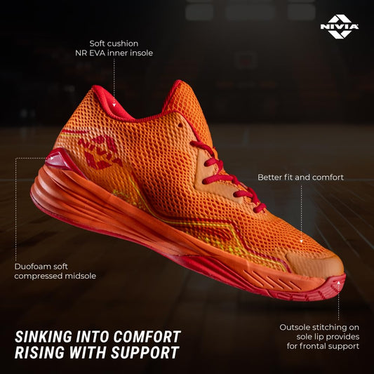 Nivia Warrior 2.0 Basketball Shoes For Men (Orange)