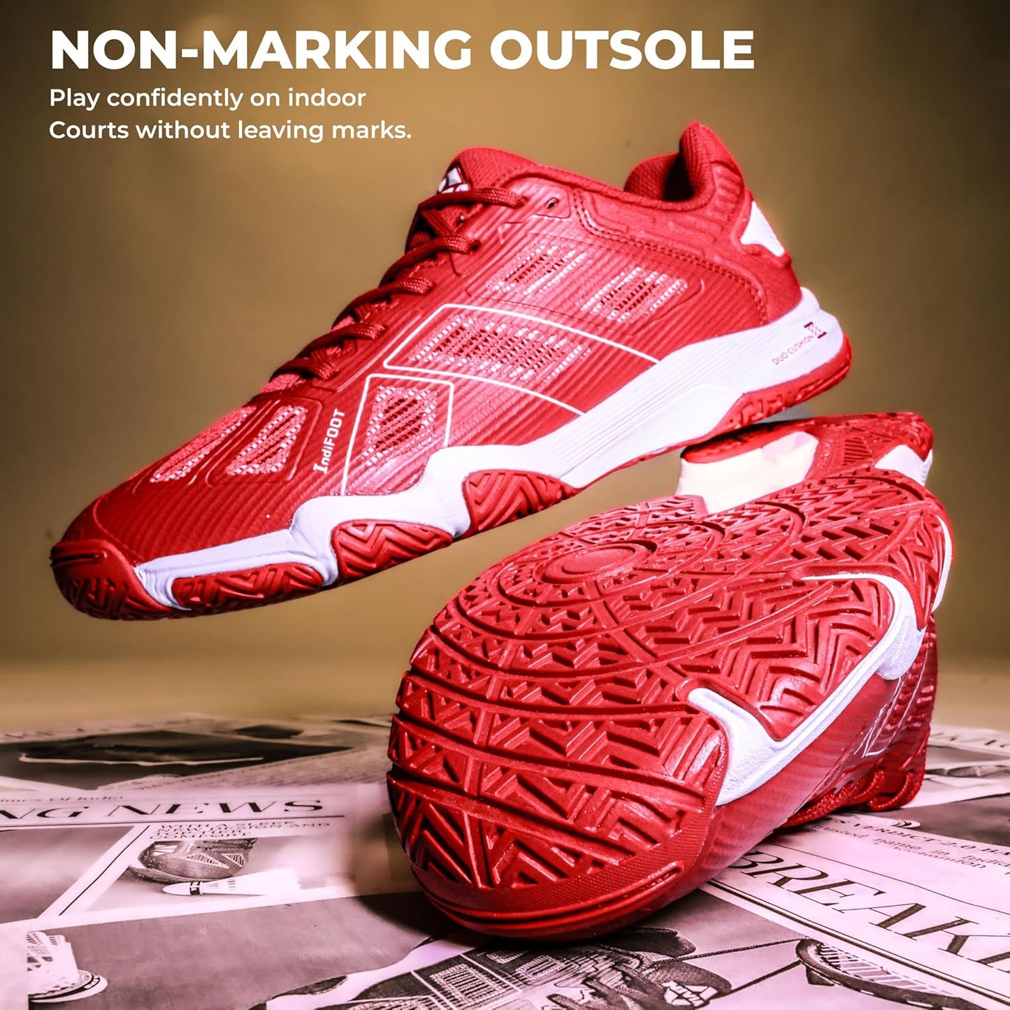 Nivia Verdict 2.0 Badminton Shoes For Men (Red)