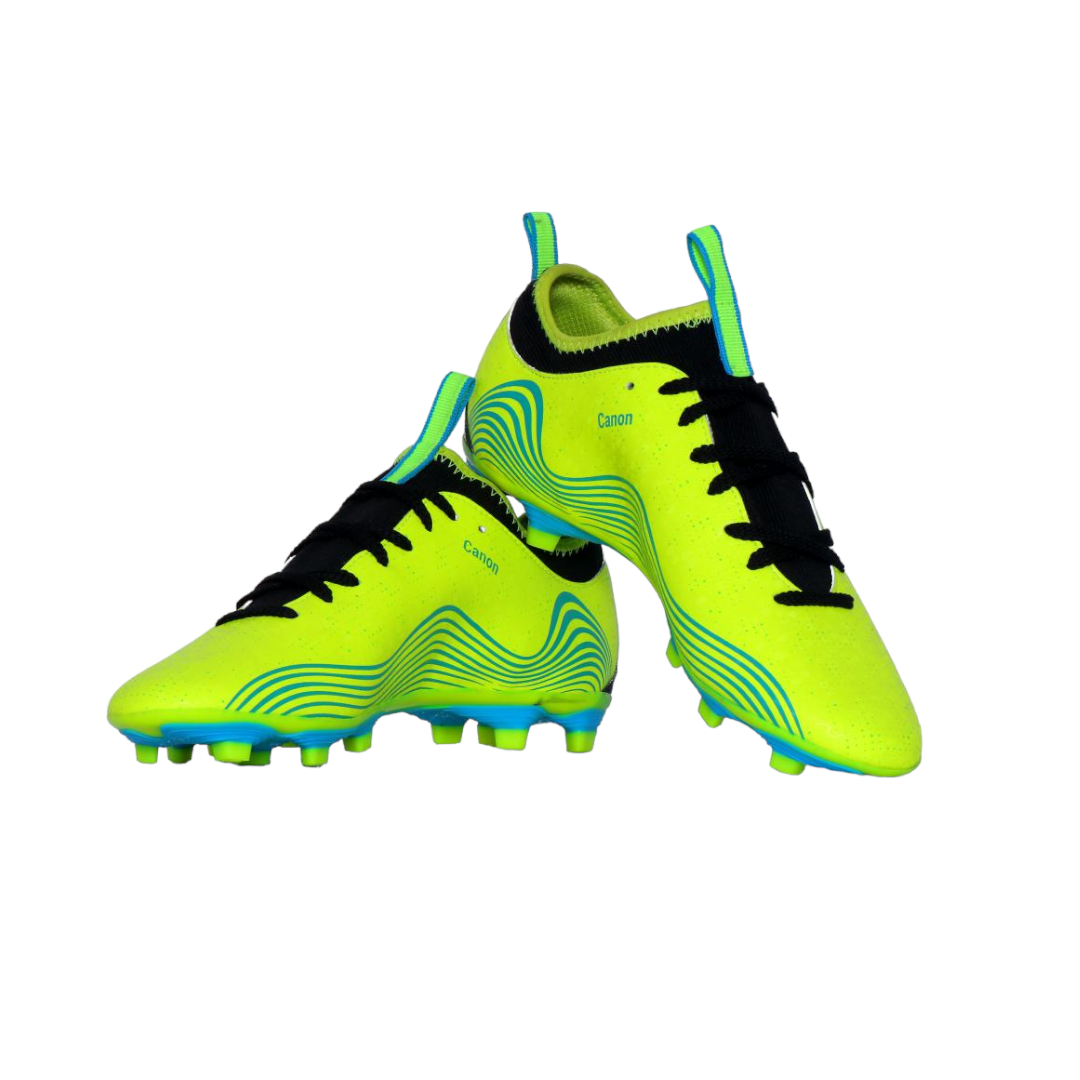 Green football top shoes