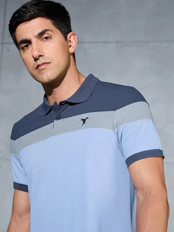 TechnoSport Polo Neck Half Sleeve Dry Fit T Shirt for Men P-772 (Troposhere)