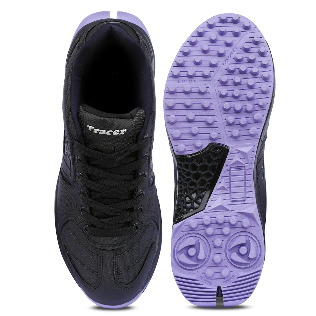 Tracer T-Spinner 193 Rubber Studs Cricket Shoes - Black/Purple