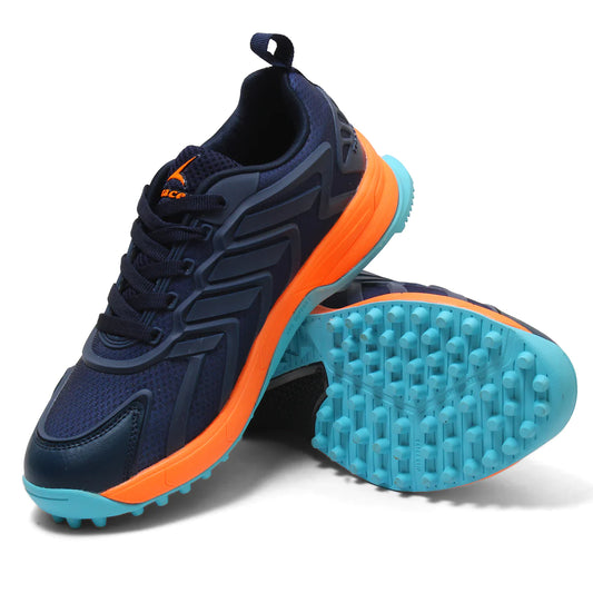 Tracer Ultimate 2251 Rubber Studs Cricket Shoes - Navy/Orange