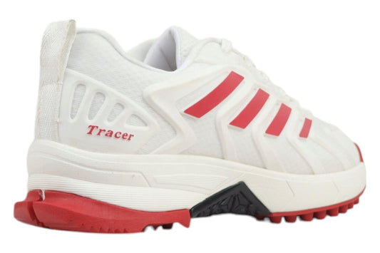 Tracer Ultimate 2251 Rubber Studs Cricket Shoes - White/Red