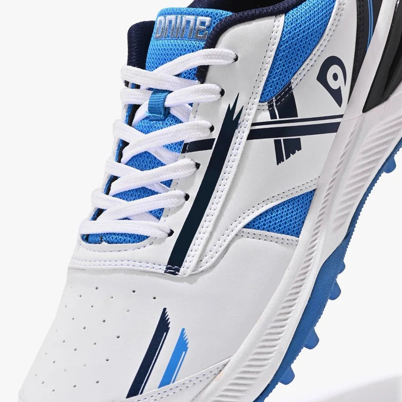 Dnine Blaster-2 Rubber Studs Cricket Shoes (White/Blue)