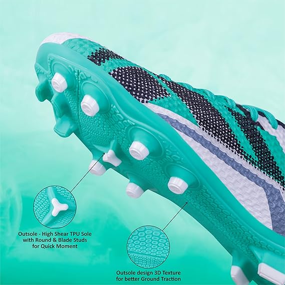 Nivia Dagger Football Shoes for Men (White/Green)