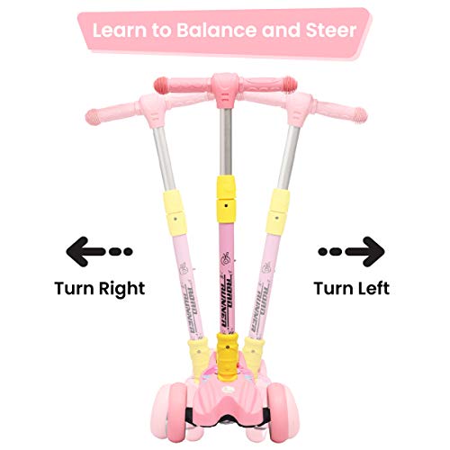 R for Rabbit Road Runner Kick Scooter for Kids of Above 3 Years, Weight Capacity 75Kgs (Pink)