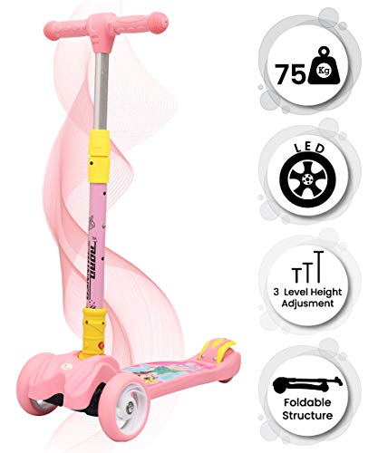 R for Rabbit Road Runner Kick Scooter for Kids of Above 3 Years, Weight Capacity 75Kgs (Pink)