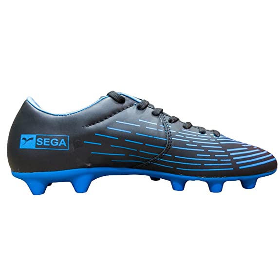 Sega Spectra Leather Football Shoes (Black/Blue) – Jalandhar Style