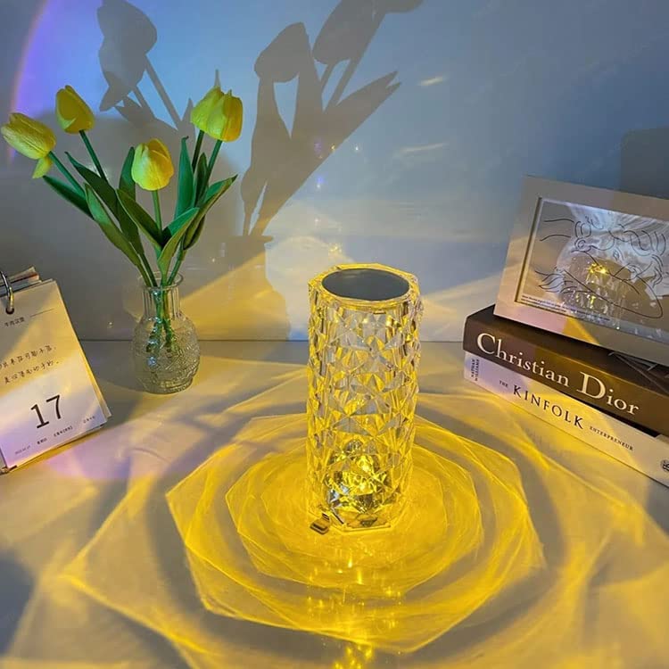 Crystal Acrylic Touch 16 Colors Changing Rose Decorative 3D LED Table Lamp