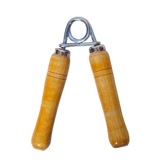 Wooden Hand Grip Strengthener Handle Pack of 2 Pieces (Yellow Brown)