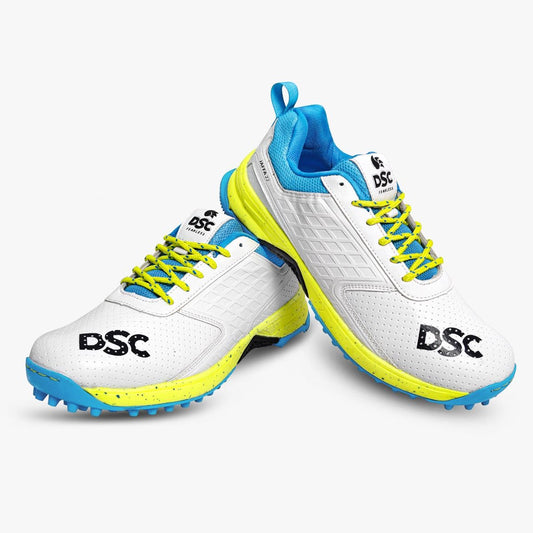 DSC Jaffa 22 Cricket Shoes (White/Blue/Yellow)