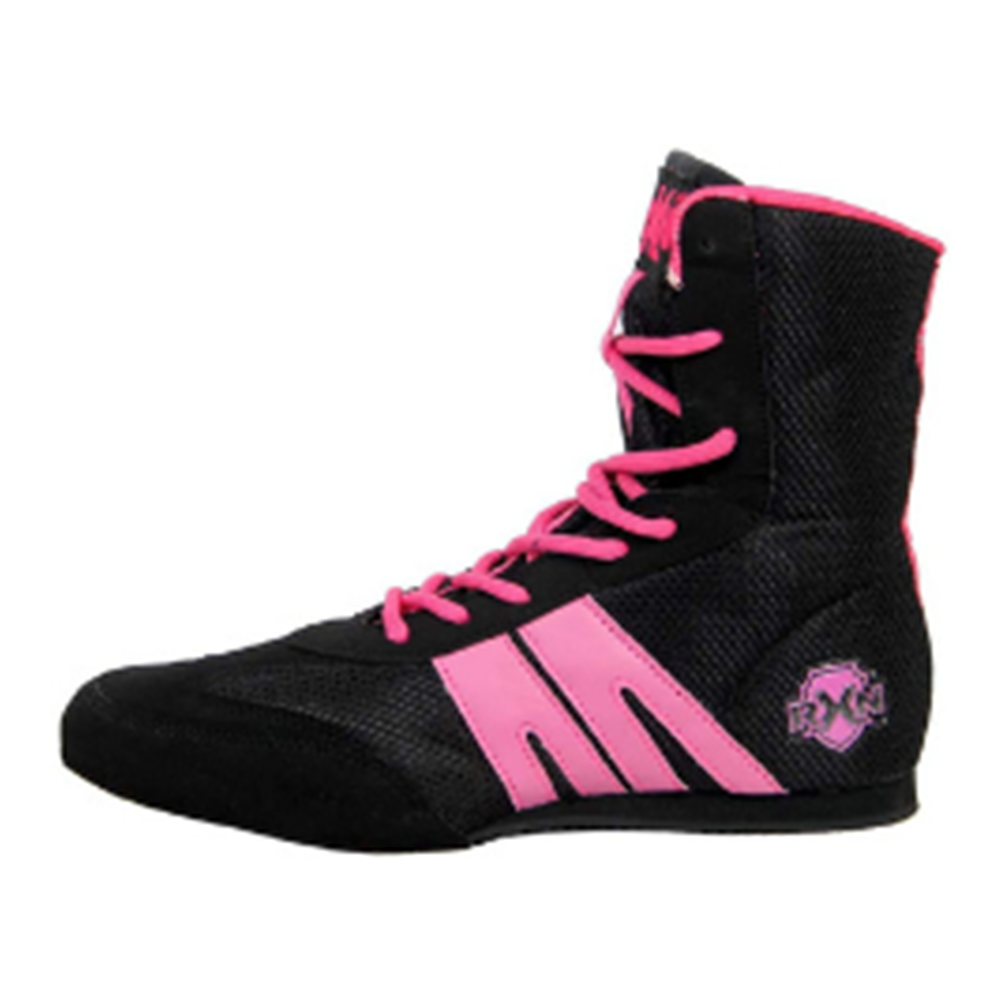 RXN Gold Medal Boxing Shoes Black Pink Jalandhar Style