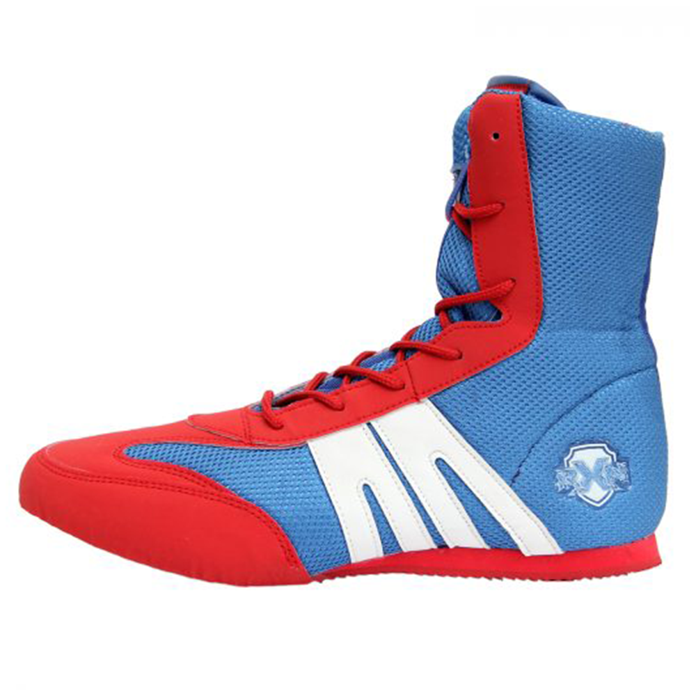 RXN Gold Medal Boxing Shoes Red Blue Jalandhar Style