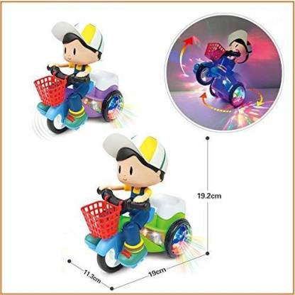 Stunt Tricycle Bump and Go Toy with 4D Lights