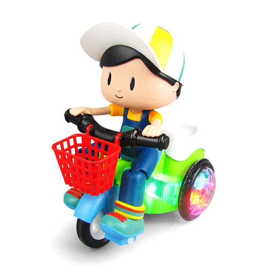 Stunt Tricycle Bump and Go Toy with 4D Lights