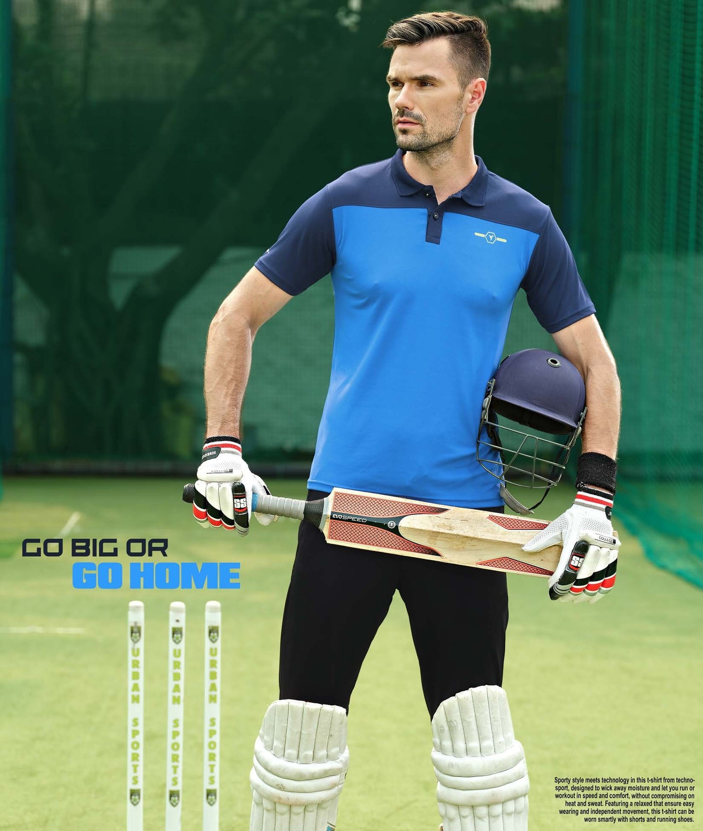 TechnoSport Polo Neck Half Sleeve Dry Fit T Shirt for Men OR-13 (Royal Blue)