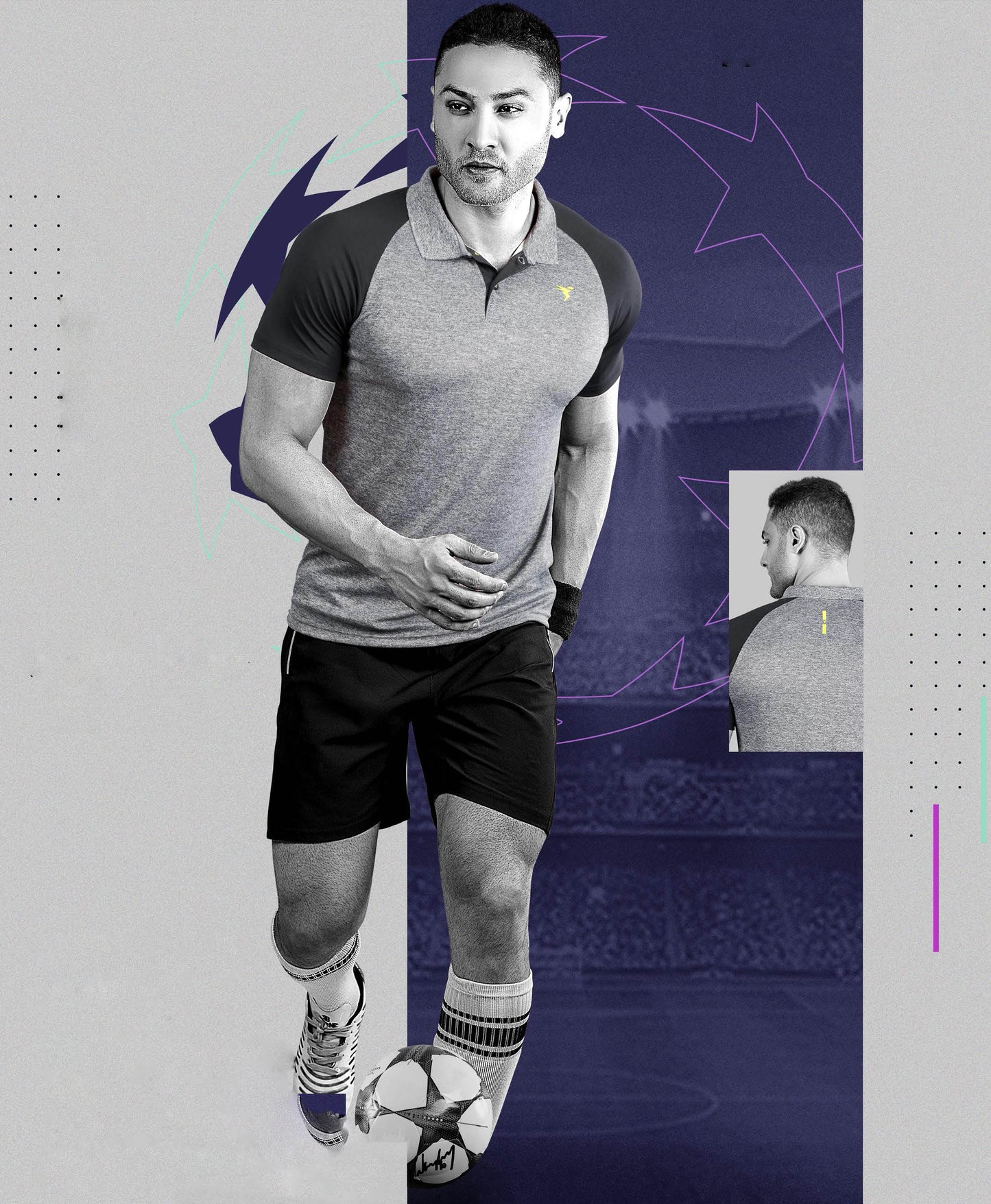 TechnoSport Polo Neck Half Sleeve Dry Fit T Shirt for Men OR-41 (Dark Grey)