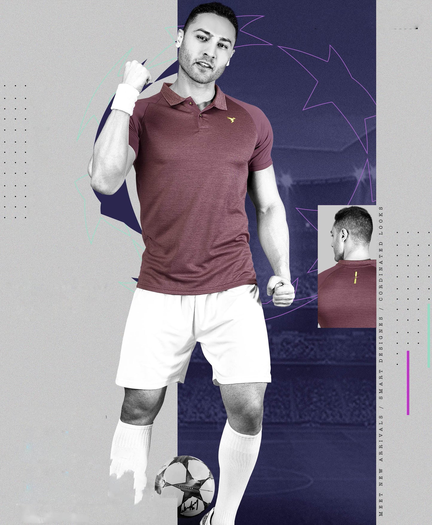 TechnoSport Polo Neck Half Sleeve Dry Fit T Shirt for Men OR-41 (Maroon)
