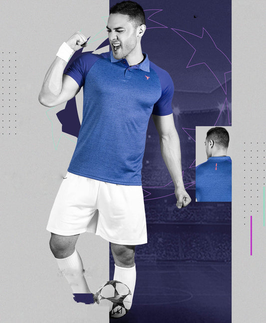 TechnoSport Polo Neck Half Sleeve Dry Fit T Shirt for Men OR-41 (Royal Blue)