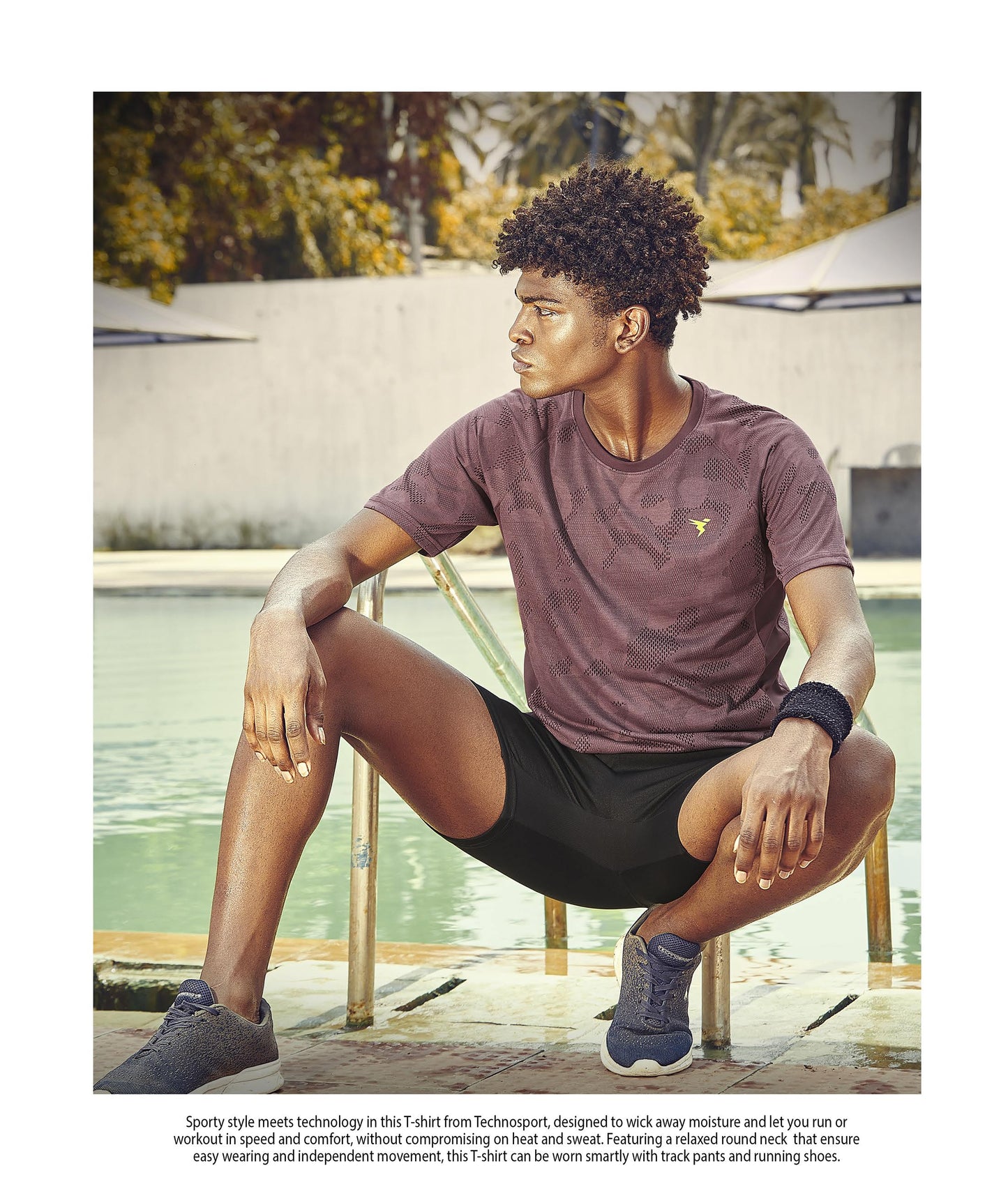 TechnoSport Crew Neck Half Sleeve Dry Fit T Shirt for Men OR-50 (Maroon)