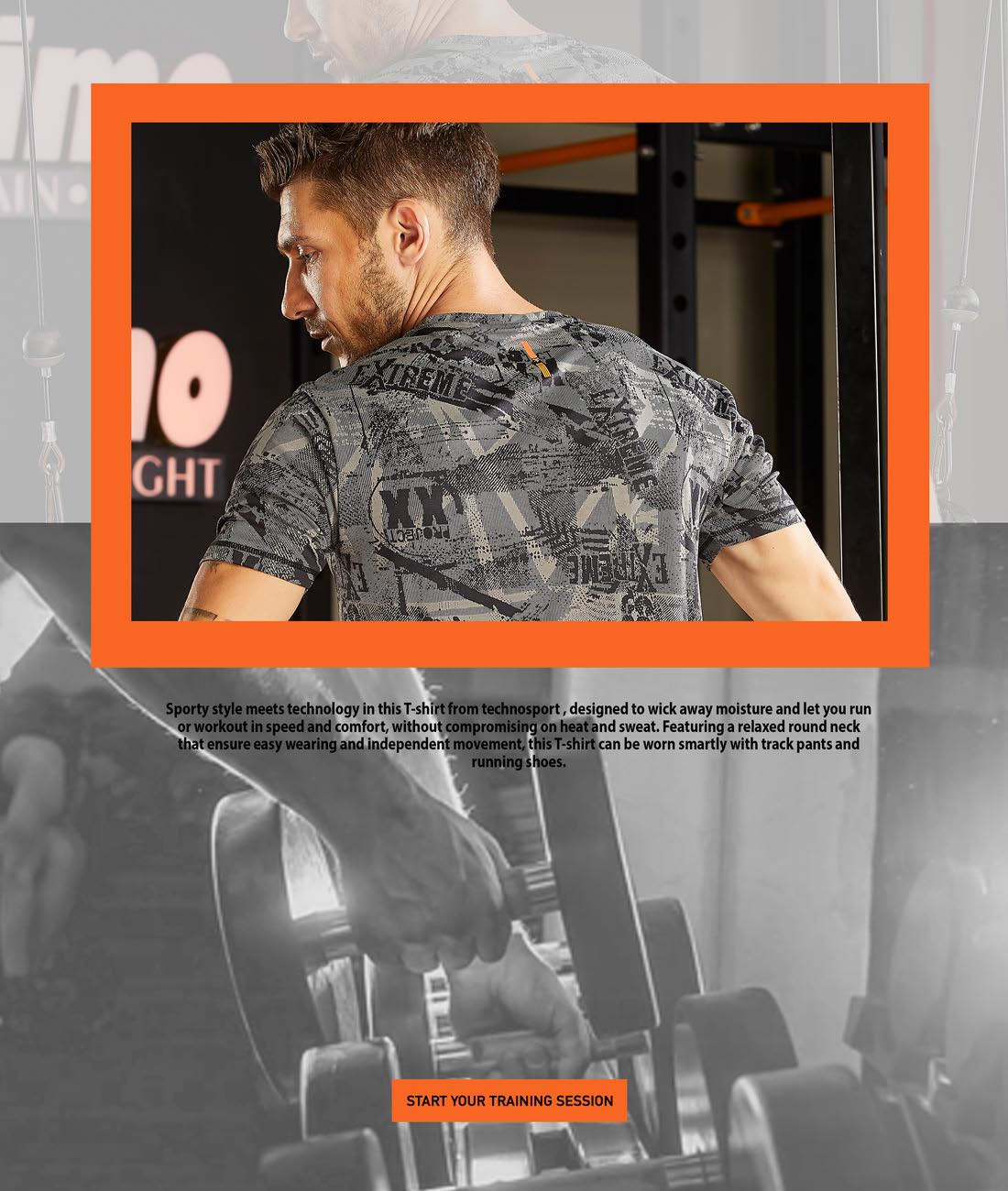 TechnoSport Crew Neck Half Sleeve Dry Fit T Shirt for Men OR-60 (Dark Grey)