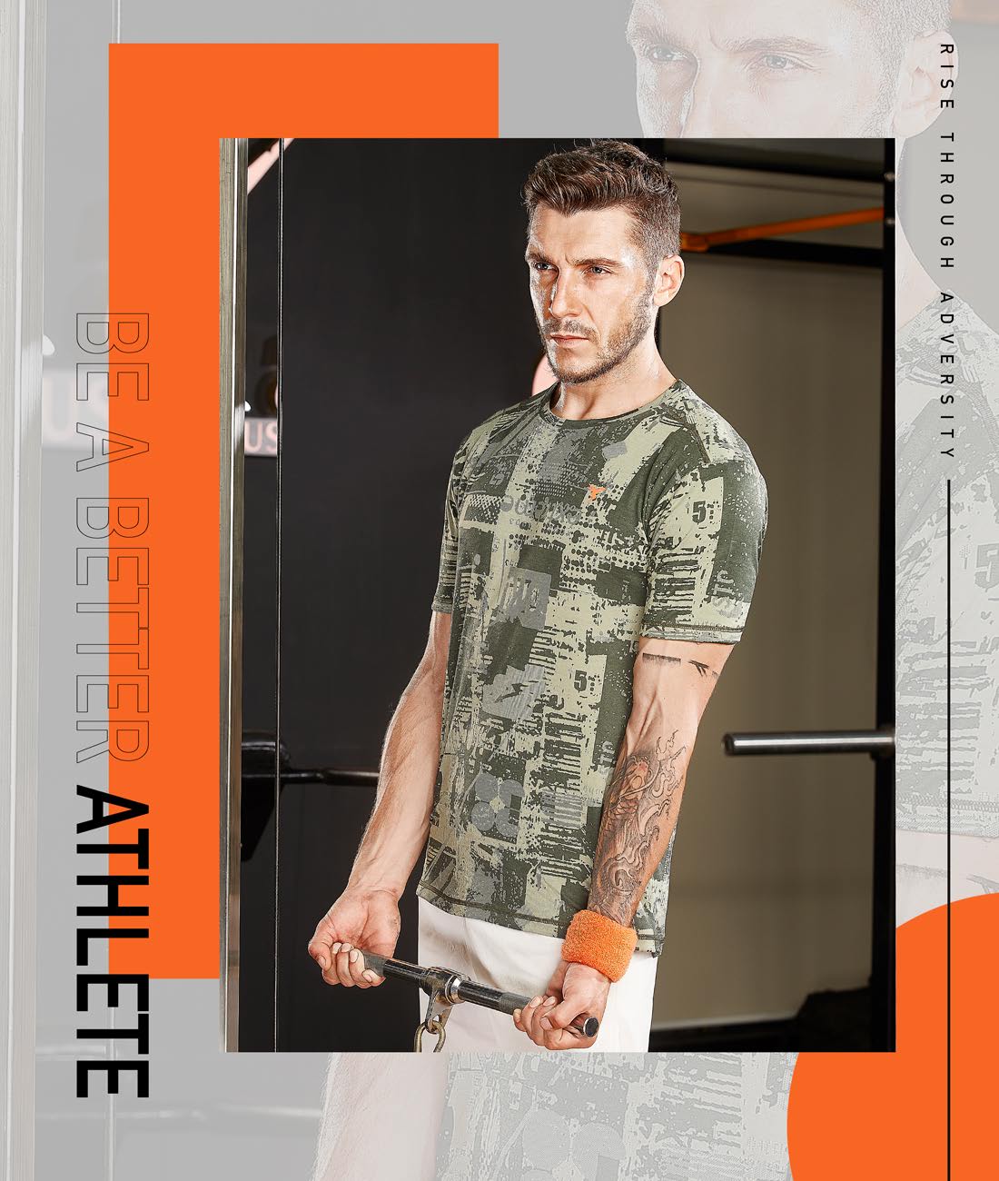 TechnoSport Crew Neck Half Sleeve Dry Fit T Shirt for Men OR-60 (Olive Green)