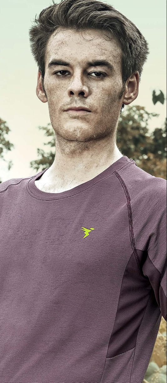 TechnoSport Crew Neck Half Sleeve Dry Fit T Shirt for Men P 485 Maroon