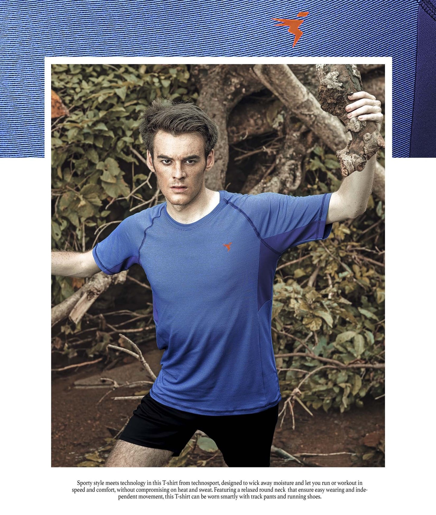 TechnoSport Crew Neck Half Sleeve Dry Fit T Shirt for Men P 485 Royal Blue