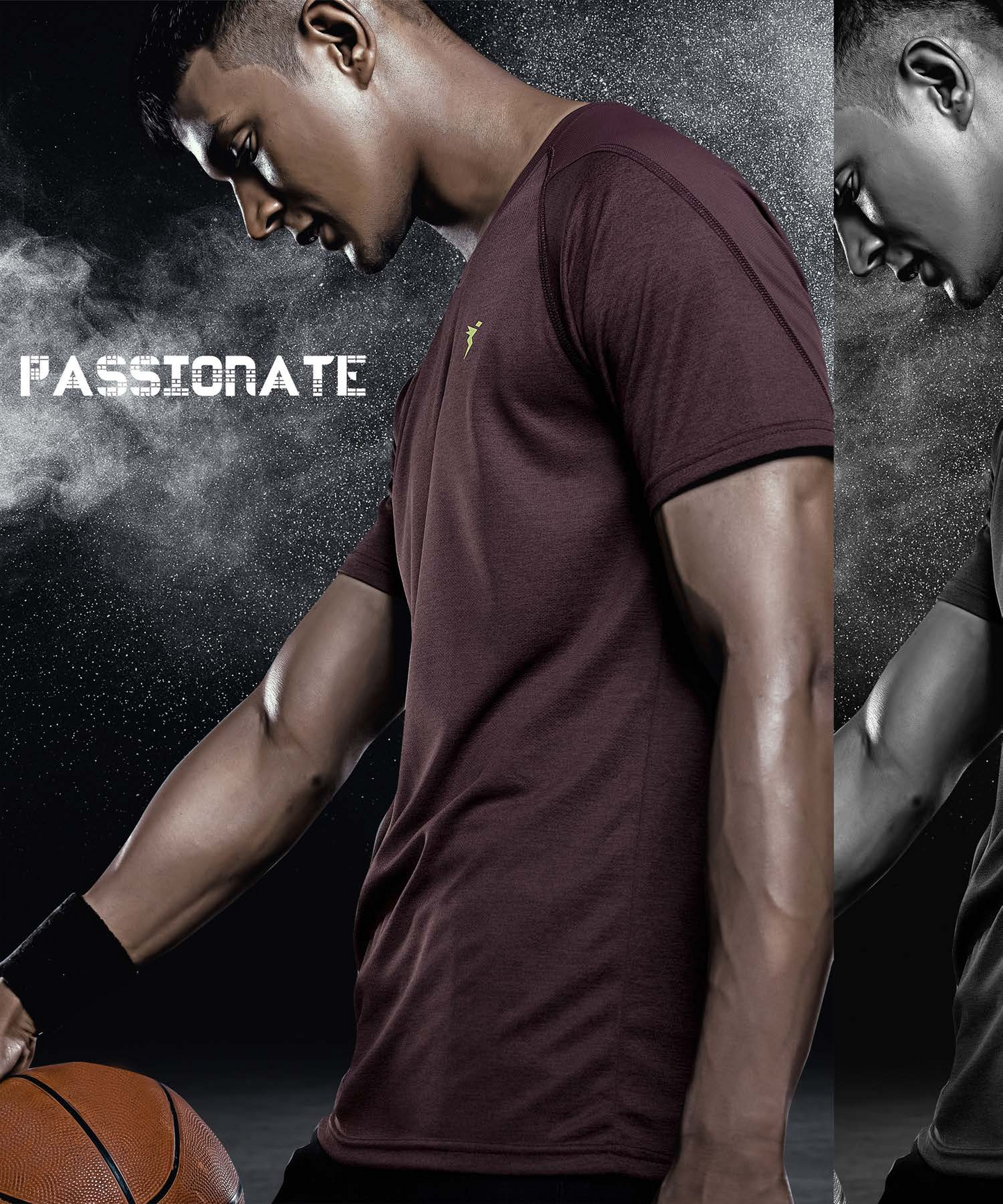 TechnoSport Crew Neck Half Sleeve Dry Fit T Shirt for Men P 532 Burgundy