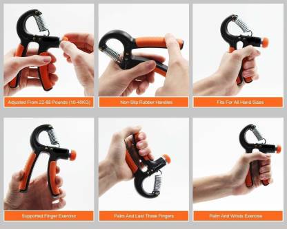 Hand Gripper with Weight Adjustable Upto 40KG Pack of 2