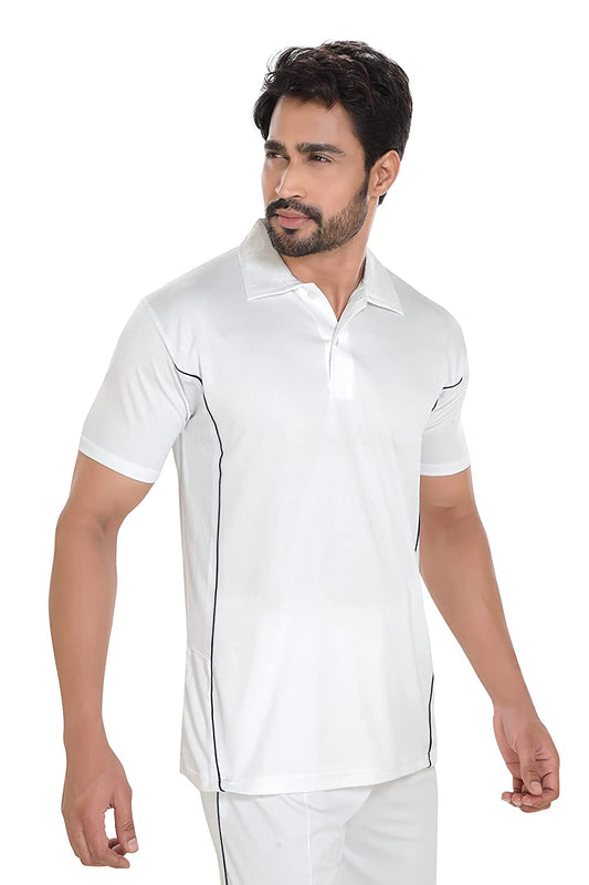 White Cricket Dress Half Sleeve For Men