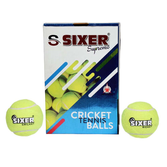 SIXER Superemo Light Weight Rubber Cricket Tennis Balls Pack of 6 (Yellow)
