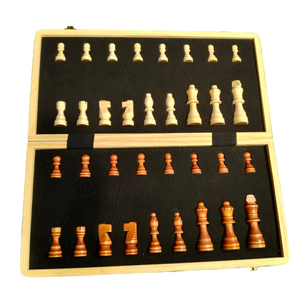 Wooden Foldable Magnetic Chess Board Set with Magnetic Pieces (15*15 inch)