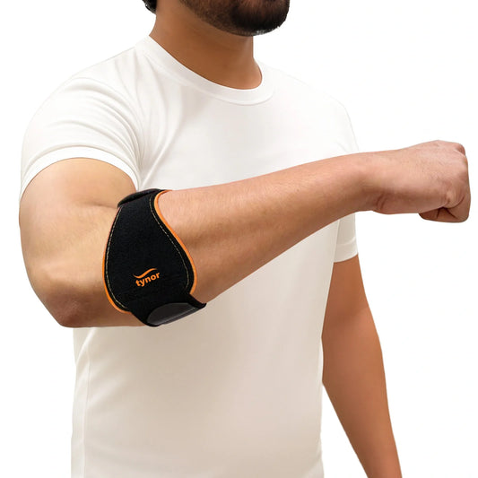 Tynor Tennis/Golfer's Elbow Support Pro Black & Orange
