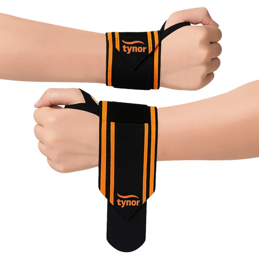 Tynor Wrist Wrap with Thumb Loop Black & Orange