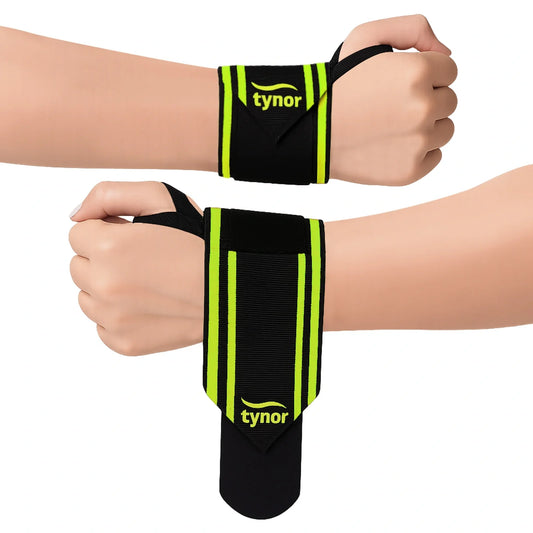 Tynor Wrist Wrap with Thumb Loop Black & Green