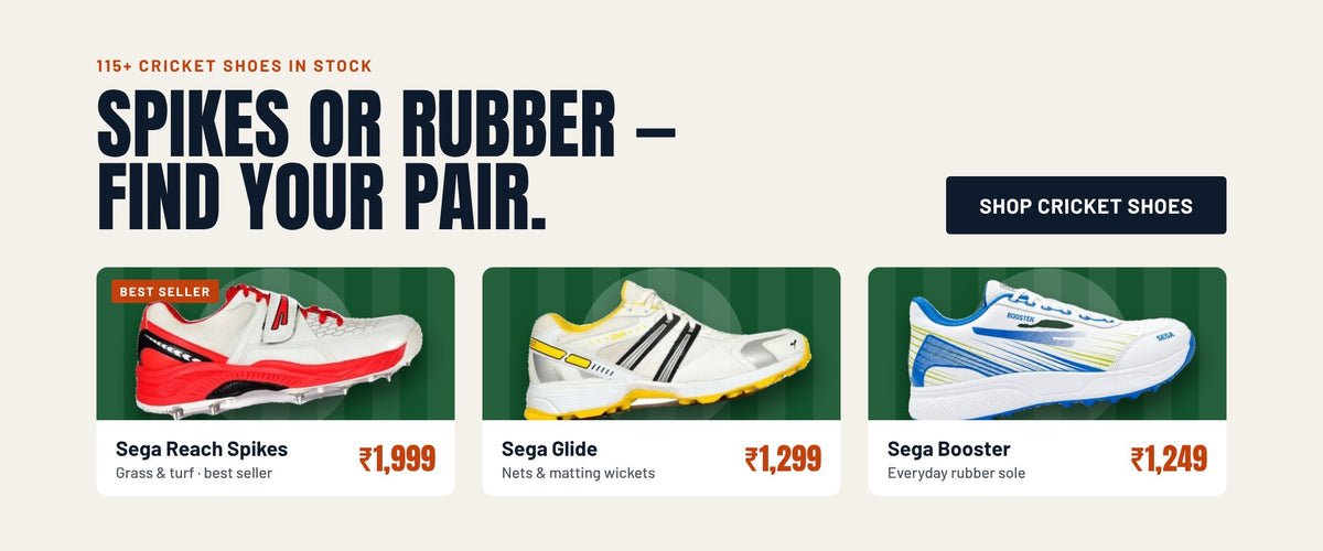 Sega cricket shoes – Reach Spikes, Glide and Booster – shop cricket shoes