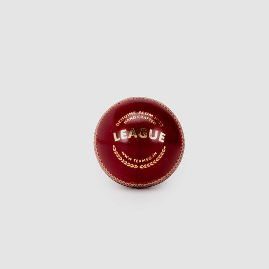 SG League Red Leather Cricket Ball