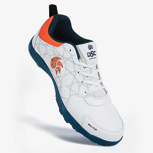 DSC Belter Cricket Shoes (White/Blue)