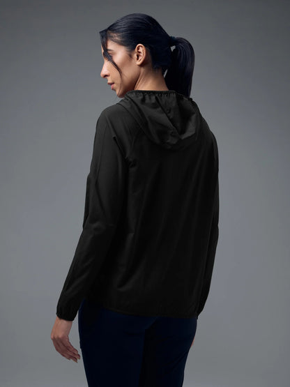 Technosport Slim Fit Hooded Jacket For Women WR-16 (Black)