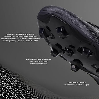 Nivia Carbonite 7.0 Football Shoes for Men (Black)