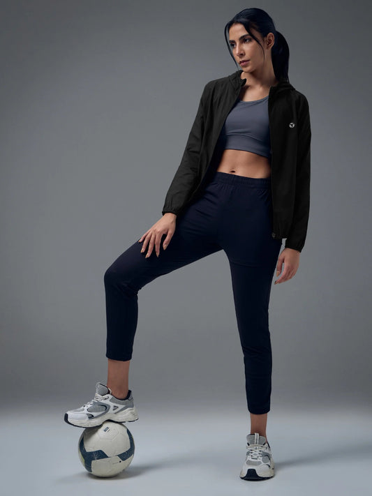 Technosport Slim Fit Hooded Jacket For Women WR-16 (Black)